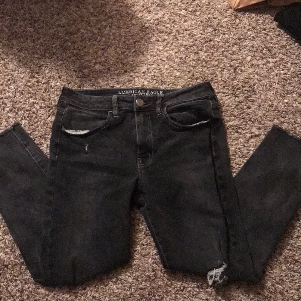American Eagle Hi-Rise Jegging Crop Distressed